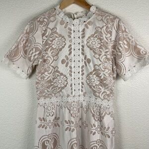 Bohme Ivory Grace Lace Overlay Dress White Size M Cottage Core Romantic
